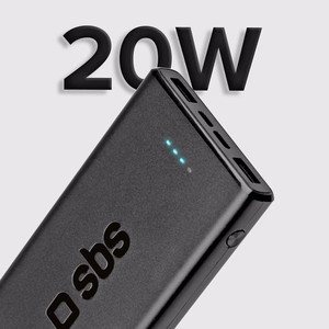 Portatīvais lādētājs SBS TTBB10000FASTPD20K 10000 mAh 20W ar Power Delivery - melna