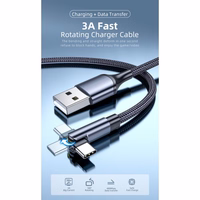 USB Kabelis Essager "Universal" (180' corner) Sarkans "Type-C" 200cm (up to 3A)