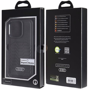 Audi sintētiskās ādas viedtālruņa apvalks MagSafe iPhone 13 Pro / 13 - melns
