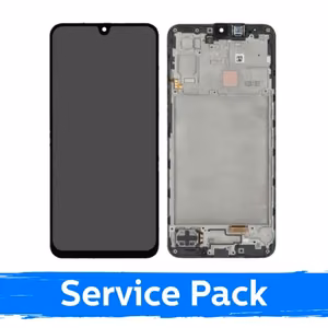 LCD displejs saderīgs ar Samsung A175 A17 4G melns ar rāmi (Service Pack)