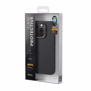 Benks Magnētiskais Armor Pro Kevlara viedtālruņa apvalks iPhone 16 Plus - metāla rāmis 600D - melns (m)