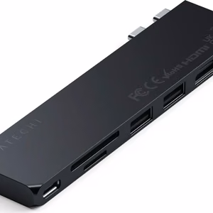 Adapteris HUB 7in1 2 x USB C Satechi Pro HUB Slim ST-HUCPHSD priekš MacBook pusnakts