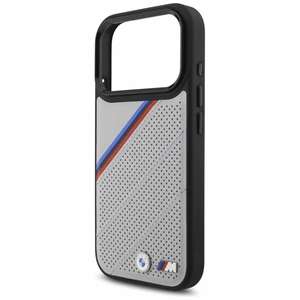 BMW M Tricolor Metal Logo MagSafe Чехол для iPhone 17 Pro - серый
