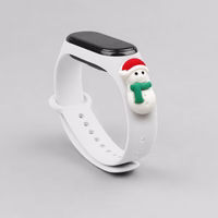 Siksna Xmas Xiaomi Mi Band 3 / 4 Ziemassvētku silikona siksna aproce ar sniegavīru - balta