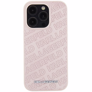 Karl Lagerfeld stepētā K raksta viedtālruņa apvalks iPhone 15 Pro Max - rozā