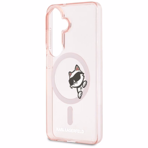Karl Lagerfeld maciņš IML Peekaboo Choupette MagSafe priekš Samsung Galaxy S26 rozā