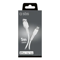 SBS TECABLEUSBIP589W USB-A - Lightning kabelis - balts