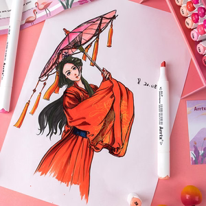 Double-sided Marker Pens ARRTX Alp, 24 Colours, sarkans tone shade