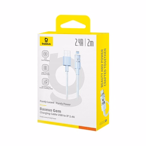 Baseus Gem USB-A uz Lightning 2.4A ātras uzlādes kabelis 2 m, zils