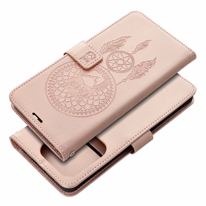 MEZZO grāmatas tipa viedtālruņa apvalks XIAOMI Redmi Note 14 4G (GLOBAL - 164,84mm x 78,15mm x 8,16mm) ar sapņu ķērāju, rozā zelta krāsas