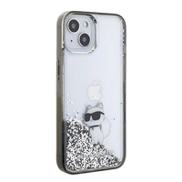 Karl Lagerfeld Liquid Glitter Choupette viedtālruņa apvalks iPhone 15 - caurspīdīgs