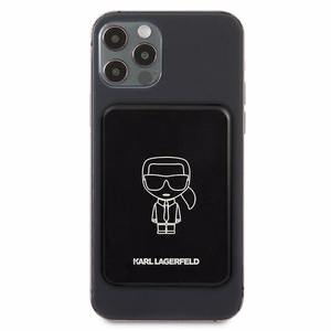 Karl Lagerfeld 3000mAh Indukcijas Portatīvais lādētājs ar MagSafe - Melns