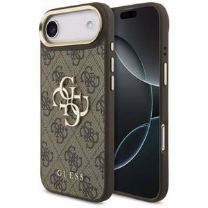 GUESS viedtālruņa apvalks IPHONE 17 Air (PU W/ Big 4G Classic Logo) zelts un brūns