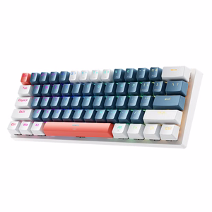 Machenike K500-B61 Vadu mehāniskā spēļu tastatūra ar apgaismojumu Brown Switch - zils un balts
