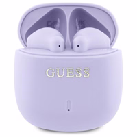 Guess Bluetooth austiņas GUTWSJ14ESGU TWS + dokstacija violetas/violetas drukāts klasiskais logotips