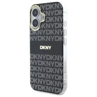 DKNY tekstūras raksta ar svītru viedtālruņa apvalks iPhone 16 - melns