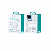 Devia sienas lādētājs Smart PD 1x USB-C 1x USB 20W balts