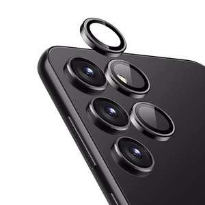 Crong Lens Ring rūdīta stikla kameras objektīvu aizsargs Samsung Galaxy S24, melns