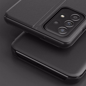 Eco Leather View Case elegants viedtālruņa apvalks ar vāciņu un statīva funkciju Samsung Galaxy A73 sarkans