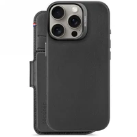 Decoded ādas noņemams maciņa apvalks ar MagSafe un maciņu iPhone 16 Pro - melns