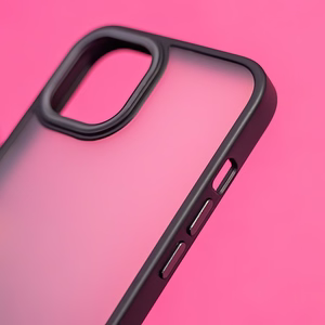Satīna matēts viedtālruņa apvalks iPhone 15 Plus 6,7" melns