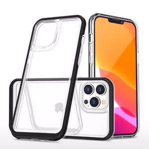 Чехол Clear 3in1 для iPhone 14 Pro силиконовый с рамкой чёрный
