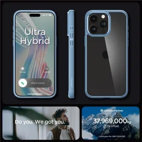 Viedtālruņa apvalks Spigen Crystal Hybrid iPhone 15 Pro Max - caurspīdīgs zils (m)