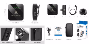 Bezvadu Lavalier mikrofons PULUZ PU648B (USB-C)
