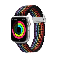 Dux Ducis siksniņa (Mixture II versija) Apple Watch SE siksniņa, 9, 8, 7, 6, 5, 4, 3, 2, 1 (41, 40, 38 mm) pīta josla tumšas svītras aproce