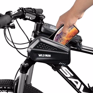 WILDMAN ceļojumu soma velosipēda rāmim ar rāvējslēdzēju, 1,2L (4"-7"), ES6, melna