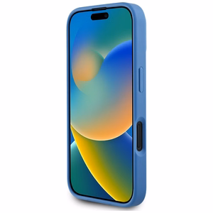 Guess 4G Circle Classic Logo Magnētiskais viedtālruņa apvalks iPhone 16 - zils