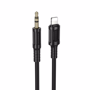 Borofone AUX kabelis BL25 Nice - Lightning uz jack 3,5mm - 1 metrs melns