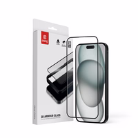 Crong 3D Armor Glass - 9H Full līme Tempered Glass iPhone 16 / iPhone 15 + Installation Frame