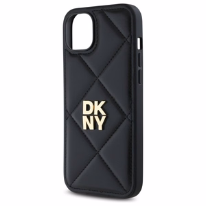 DKNY Quilted Stack Logo viedtālruņa apvalks iPhone 15 Plus - melns