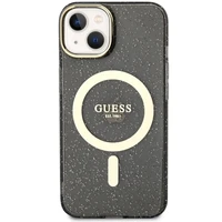 Guess GUHMP14MHCMCGK iPhone 14 Plus 6.7" melns/melns cietais apvalks Spīdums Zelts Magnētiskais