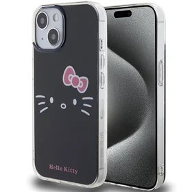 Hello Kitty IML Kitty Face viedtālruņa apvalks iPhone 15 - melns