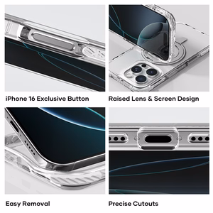 Rock Rotating Stand Crystal Series Magnētiskais Iphone 16 melns