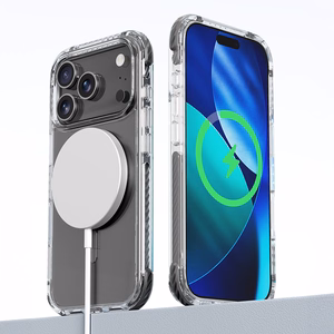 Rock Crystal Clear Magnetic Series чехол для Iphone 17 Pro Max прозрачно-чёрный