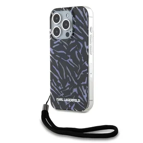 Karl Lagerfeld zebras ar auklu viedtālruņa apvalks iPhone 15 Pro Max - violeta