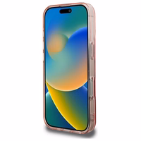 Guess IML Dārgakmeņi Magnētiskais viedtālruņa apvalks iPhone 16 Pro - rozā