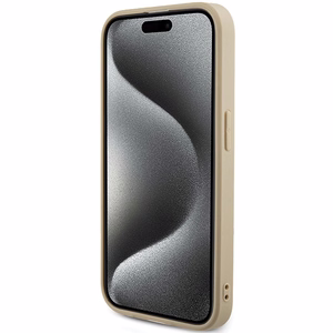 Guess Saffiano Iridescent Script apvalks iPhone 14 Pro - zelts