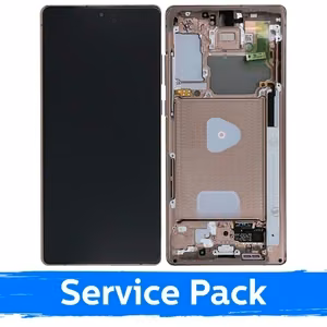 LCD displejs saderīgs ar Samsung N980 (N981) Note 20 ar rāmi / Mystic Bronze / (Service Pack)
