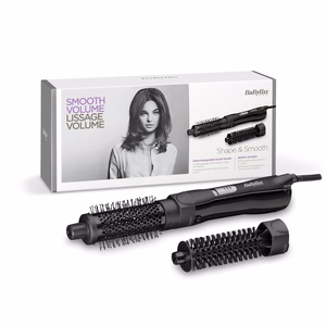 BaByliss Shape & Smooth AS82E – apsildāma matu taisnošanas suka, 800 W, melns