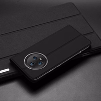 Dux Ducis Skin Pro viedtālruņa apvalks Honor Magic5 Flip karšu maciņš statīvs melna