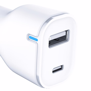 3mk auto lādētājs 20W PD 3.0 QC 3.0 USB 1A1C, balts