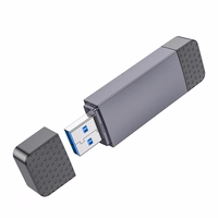 Atmiņas karšu lasītājs Hoco HB45 USB-C/USB-A 2-in-1 USB2.0 pelēks