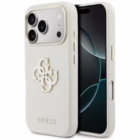 Guess FW sveķu logotipa korpuss iPhone 17 Pro Max - Bēšs