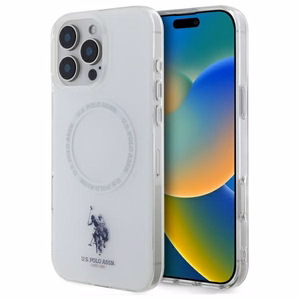 Viedtālruņa apvalks US Polo IML Ring MagSafe iPhone 16 Pro - balts