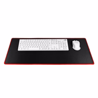 Spēļu peles un tastatūras paliktnis 700 x 300 x 3 mm melns ar sarkanu šuvi