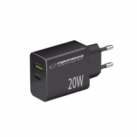 Esperanza EZC105K mains charger 20W melns